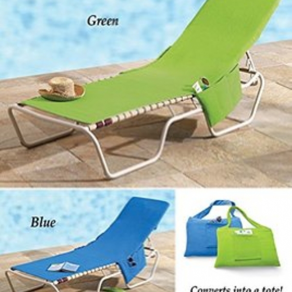 Beach Lounge Chair Cover with Side Pockets