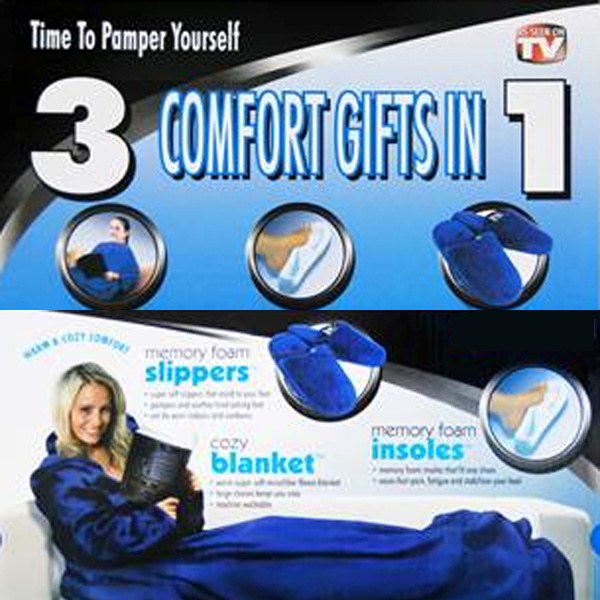 Microfiber Sleeved Blanket 3 in 1 Set