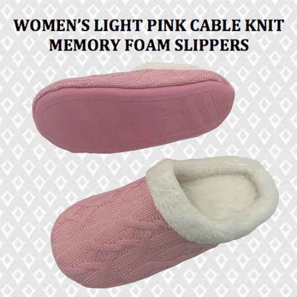 Women Cable Knit Memory Foam Slippers