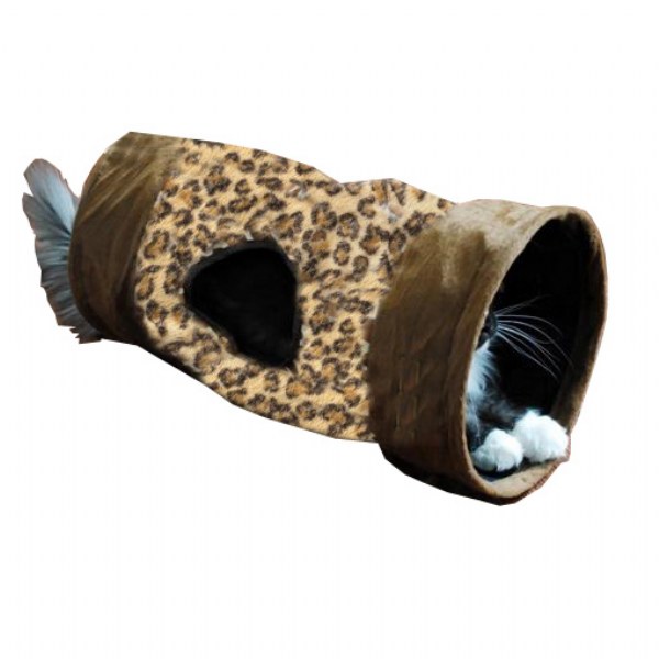 Leopard Print Crinkle Cat Tunnel
