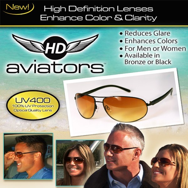 HD Vision Aviator Sunglasses