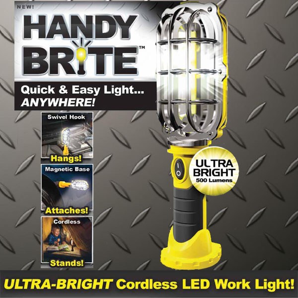 Handy Brite Cordless Work Light LED Hanging Hands Free Magnetic Flashlight 