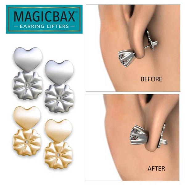 4/ 6 Pairs Earring Lifters Hypoallergenic Earring Backs For Droopy Ears, Heavy  Earring Support Backs, Plated Secure Earring Backs Lifters