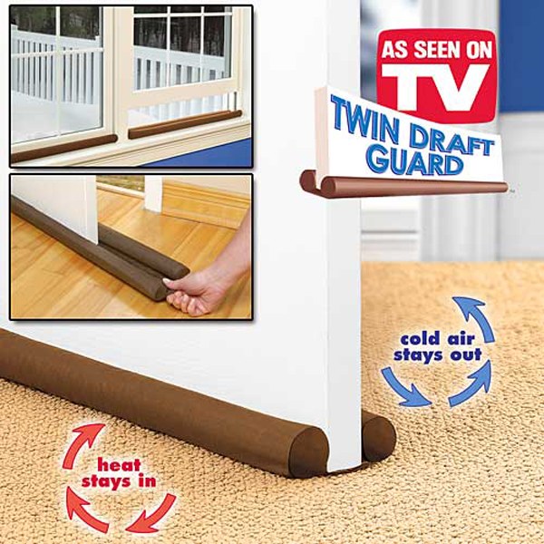 Twin Draft Guard Draft Dodger for Windors & Doors 2 Pieces As Seen on TV New