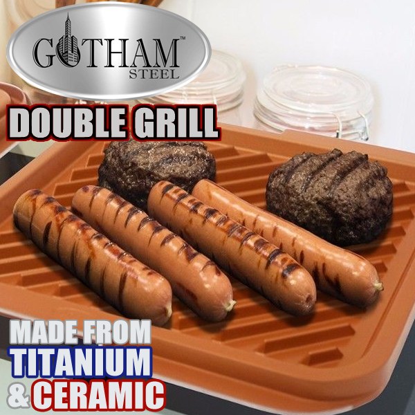 Gotham Steel Ceramic and Titanium Nonstick Double Sided Grill As Seen On TV-NEW