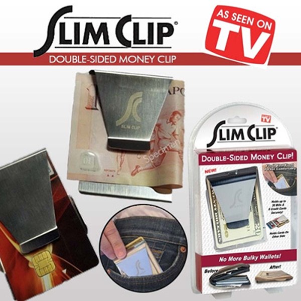 Double Sided As Seen On TV Sealed NIB SLIM MONEY CLIP WALLET Credit Card 