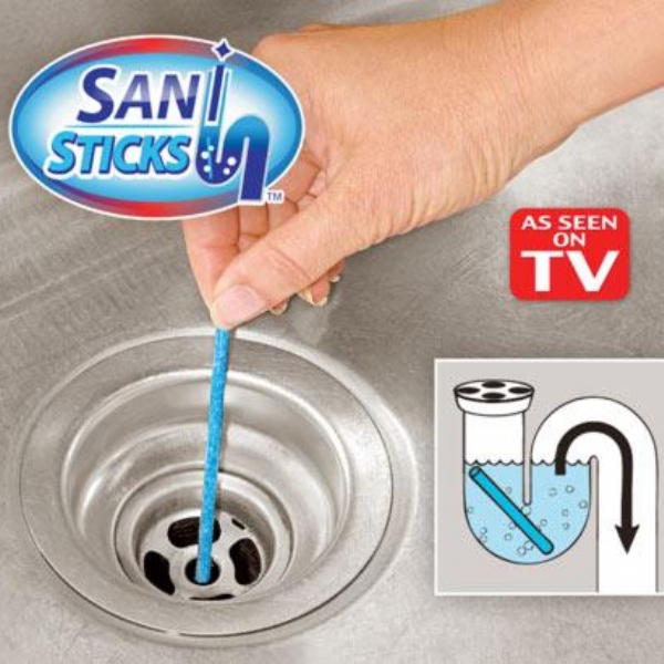 5 X Sani Sticks As Seen on TV Drain Pipes Cleaner and Deodorizer Unscented R01 