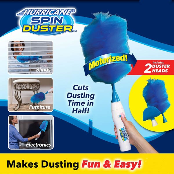 Hurricane Spin Duster Motorized As Seen On TV BulbHead 2 Duster Heads