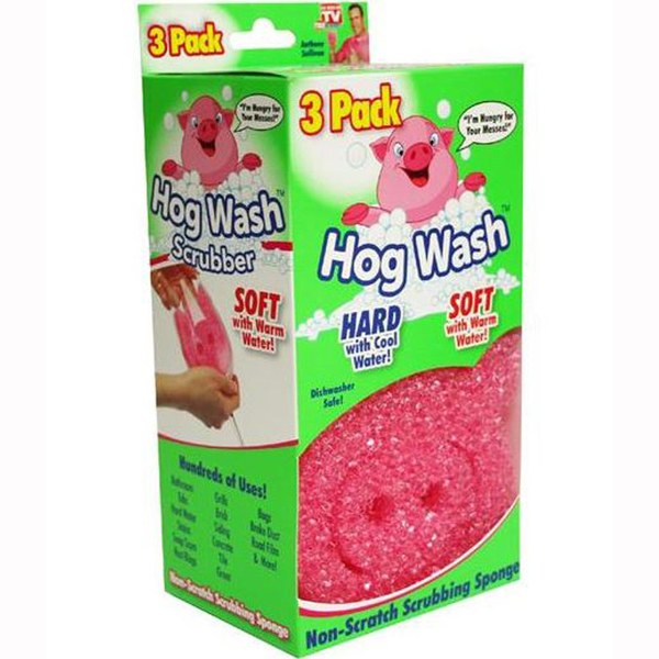 Hog Wash Scrubbing Sponge As Seen On TV Bonus Super 6 Pack Kitchen Scruber Pad 