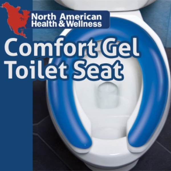 Blue Washable and Portable- for Standard U Shape Toilet Seats Elongated Toilet Seat Cushion Adhesive Gel Cushion Pads Gel Toilet Seat Cover Padded and Cushioned Seat for Maximum Pressure Relief