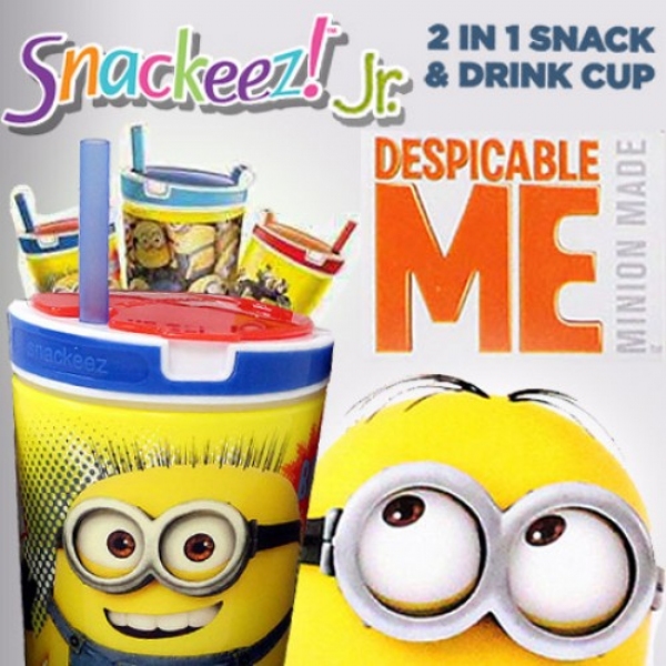 Minions Despicable Me Movie 2 IN 1 Snack & Drink Cups Jr Set of 3 NEW Snackeez 