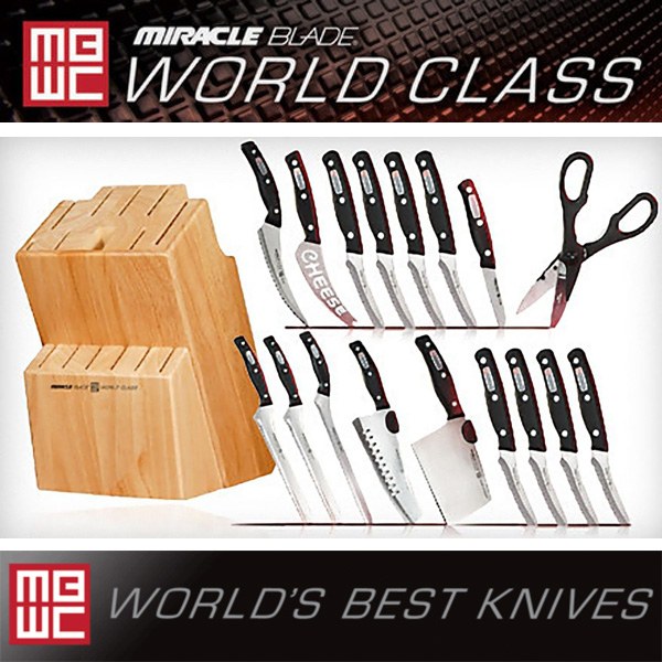 13 Piece Miracle Blade World Class Knife Set, Cheese Knife, Steak Knives,  Filet