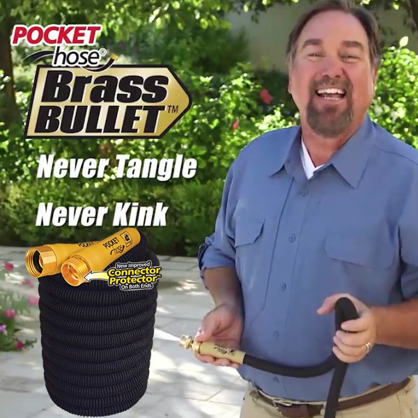 As Seen On Tv Pocket Hose Brass Bullet 50ft Best Expandable Flexible Garden Hose 