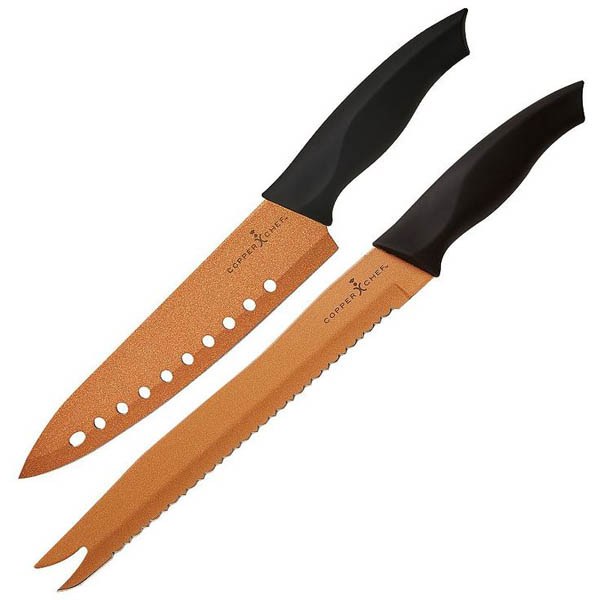 Set Of 8 Thulos Kitchen Knives Professional Stainless Steel Copper
