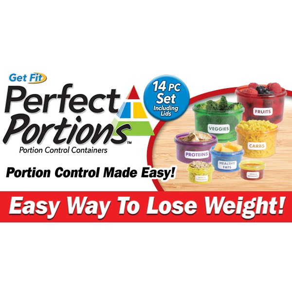 7 Piece Perfect Portions Kit Diet Meal Leak Proof Portion Control Containers
