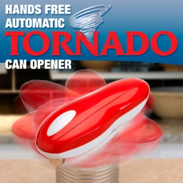 Tornado F4 Can Opener - New and Improved - Safest, fastest, Easiest  Hands-Free Can Opener (White)