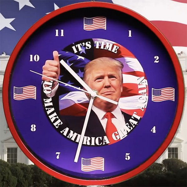 President Trump Talking Clock Battery Operated Red Color Frame