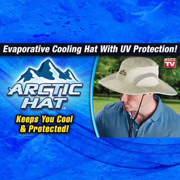 Arctic Air Hat Evaporative Cooling UV Ray Reflective 1 Size Unisex Beige  New