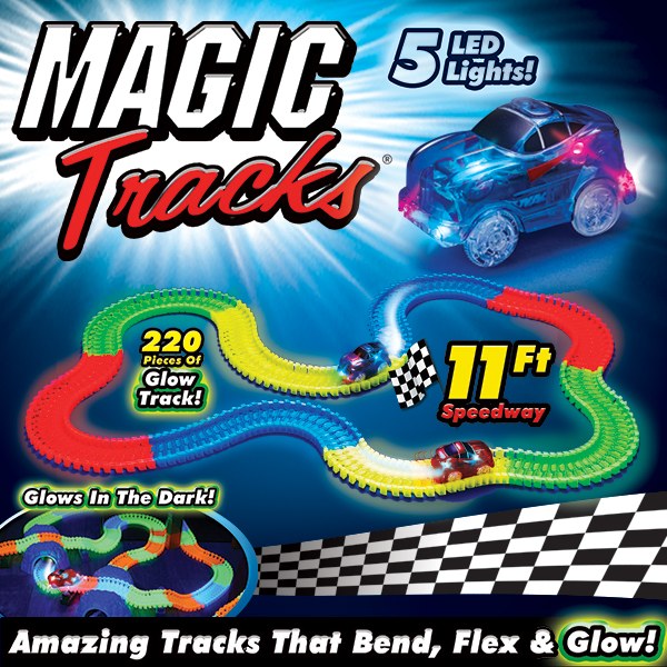Magic Tracks MAGTRA-TRA-6 Speedway Amazing Tracks that Bend Flex Glow in Dark 