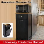Microwave Kitchen Cart with Hideaway Trash Can Holder